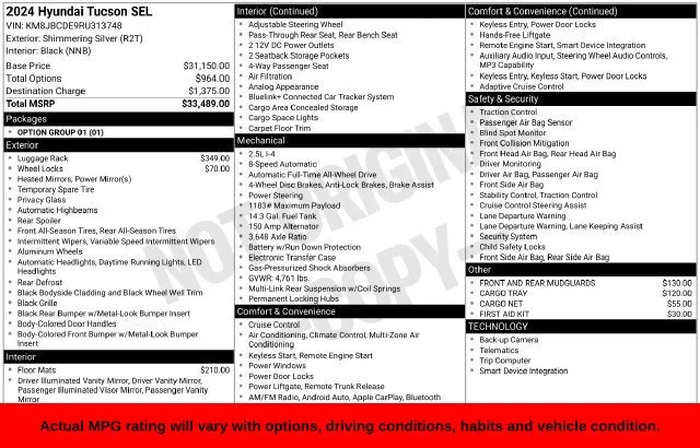 Used 2024 Silver Hyundai SEL image 9