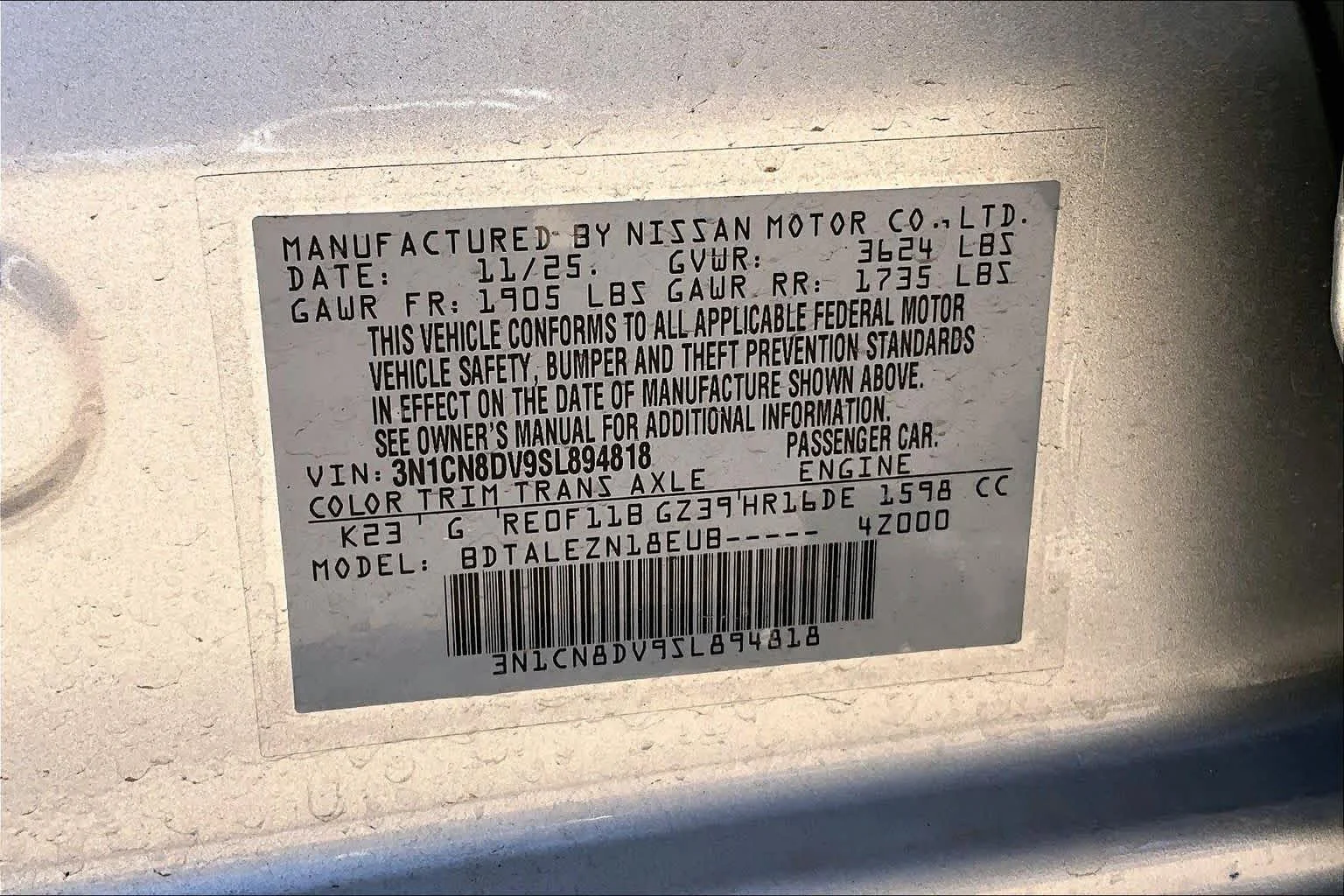 Certified Used 2025 Brilliant Silver Metallic Nissan S image 30