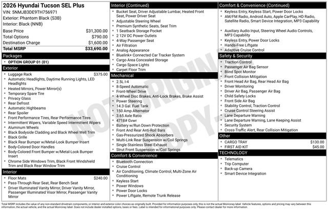 New 2026 Black Hyundai SEL Plus image 4