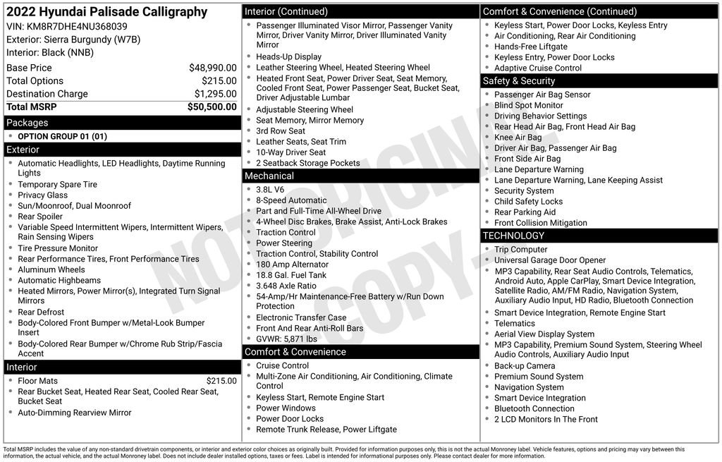 Used 2022 Sierra Burgundy Hyundai Calligraphy image 11