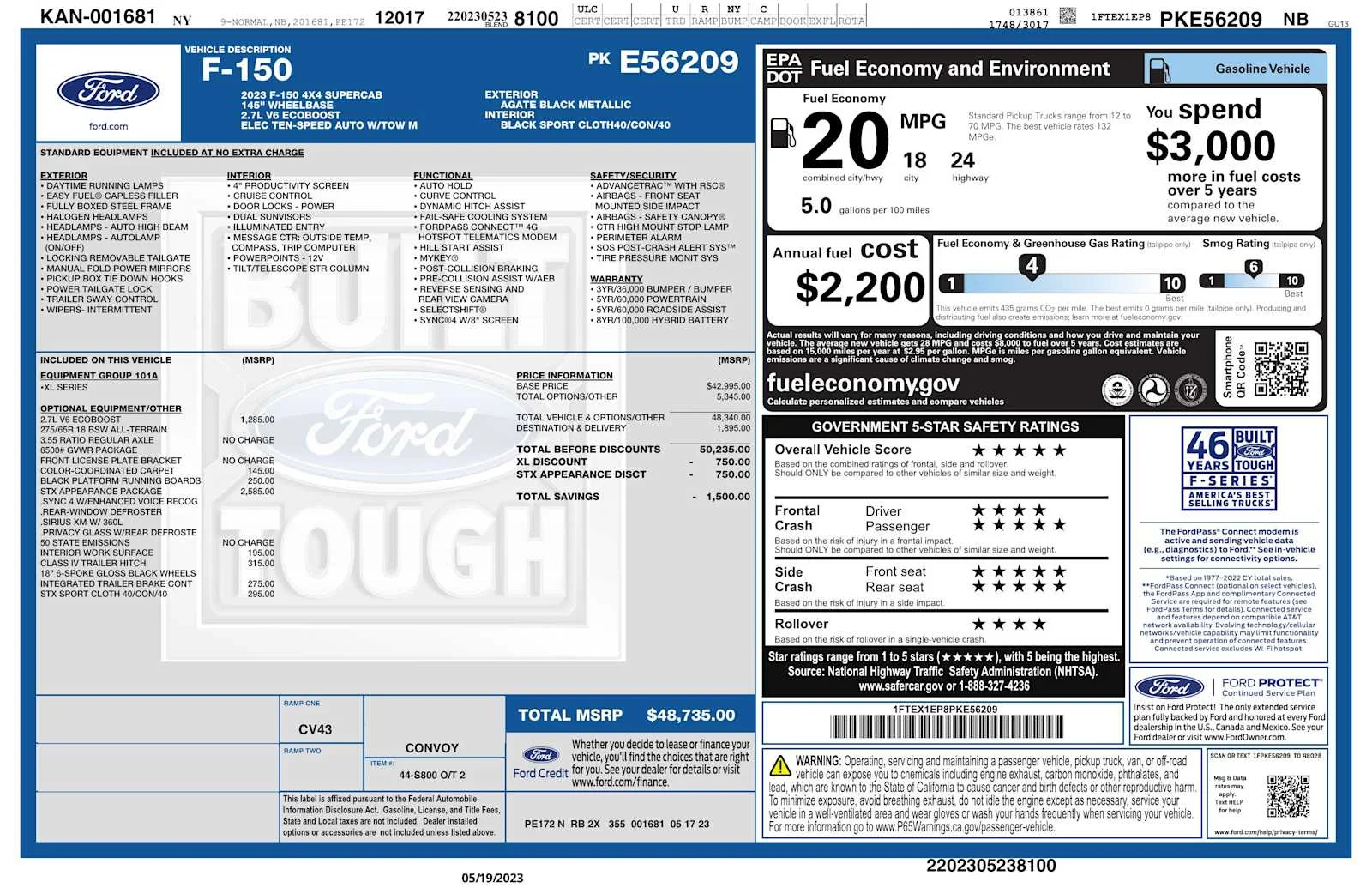 Used 2023 Agate Black Metallic Ford XL image 2