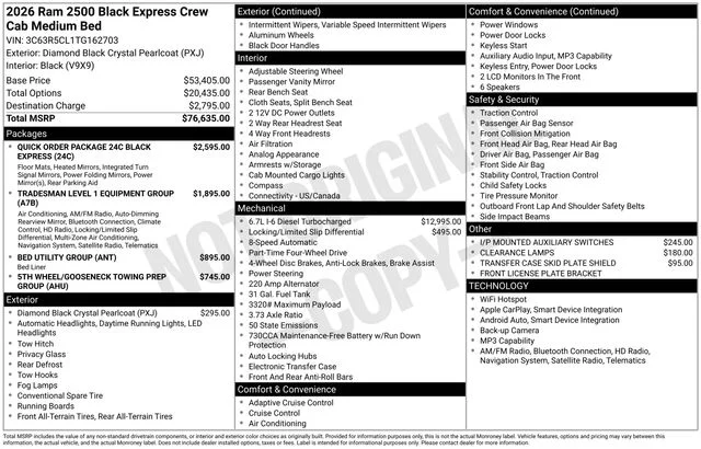 2026 RAM 2500 Tradesman/Black Express - Photo 24