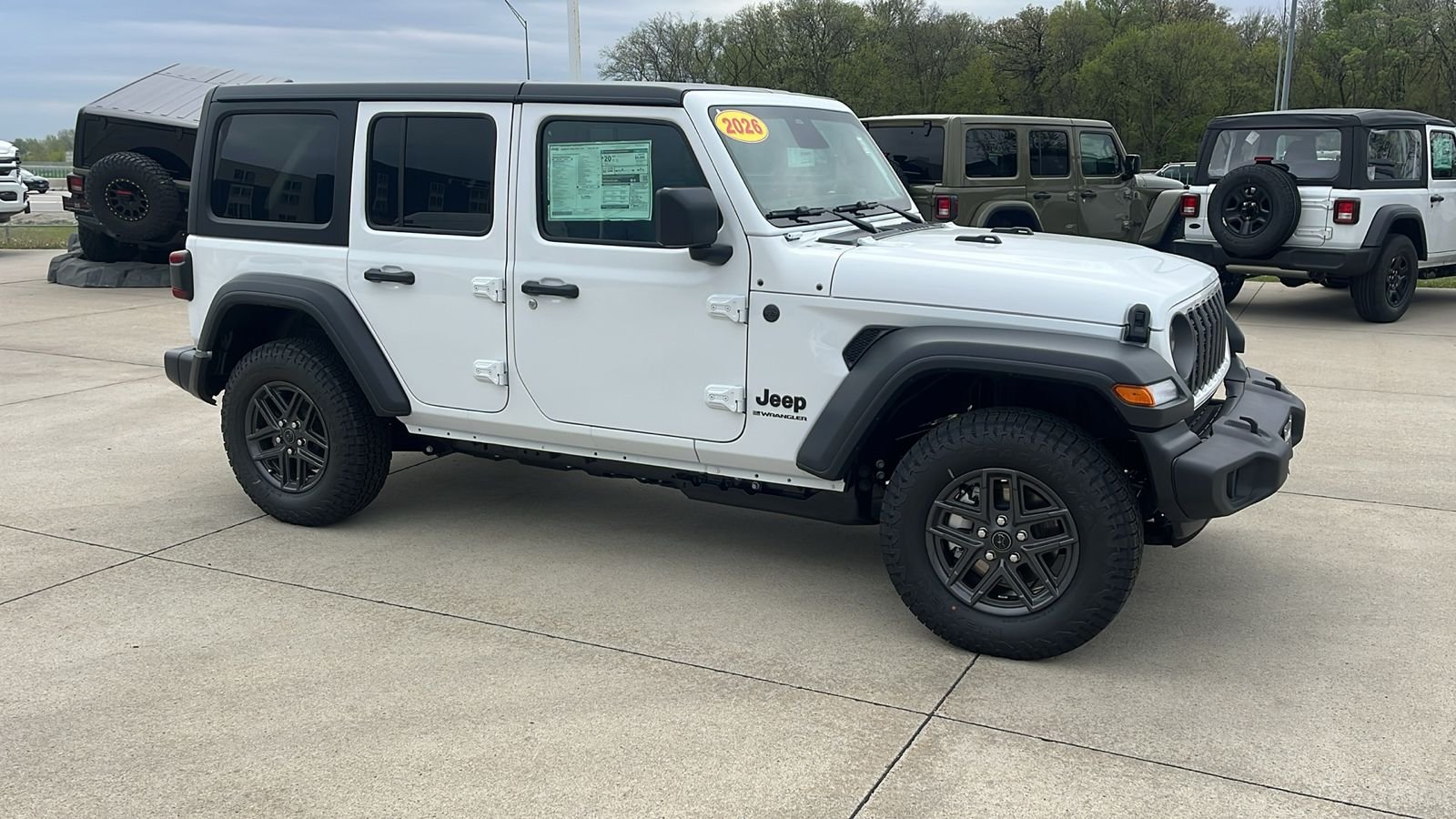 New 2026 Bright White Clear-Coat Exterior Paint Jeep Sport S image 2