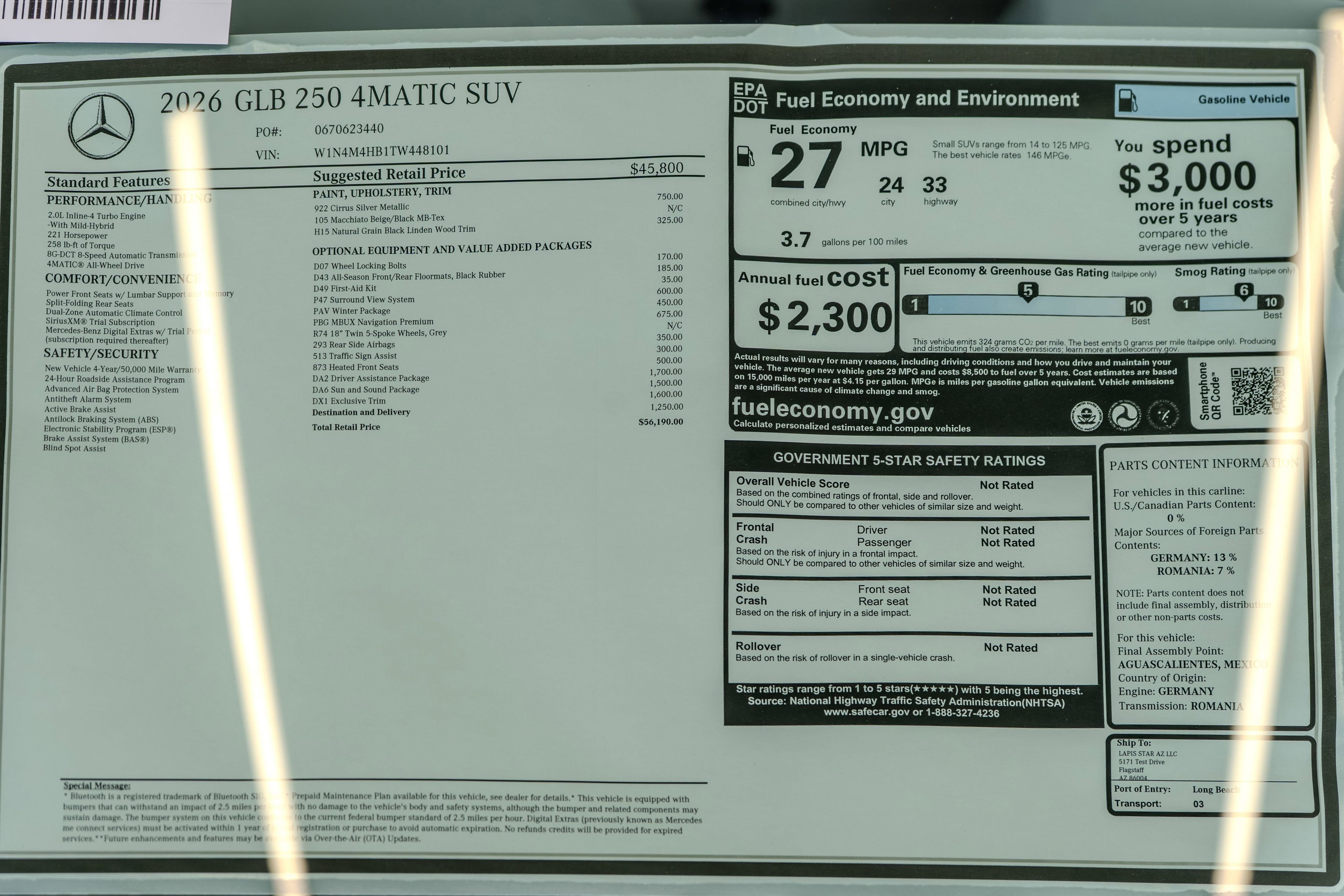 New 2026 Cirrus Silver Metallic Mercedes-Benz GLB 250 image 36