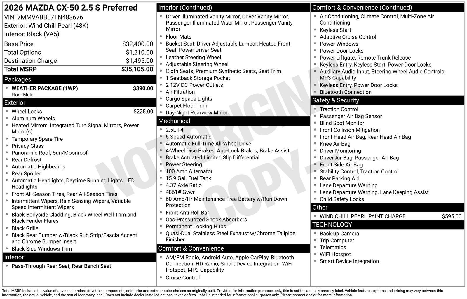 New 2026 Wind Chill Pearl Mazda 2.5 S Preferred AWD image 23