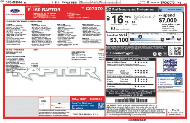New 2026 Oxford White Ford Raptor image 4