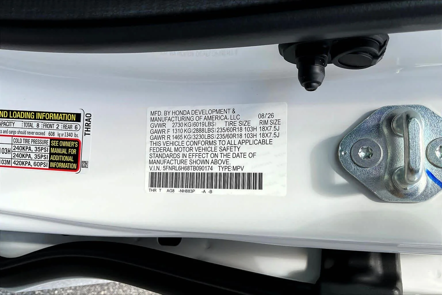 New 2026 Platinum White Pearl Honda EX-L image 19
