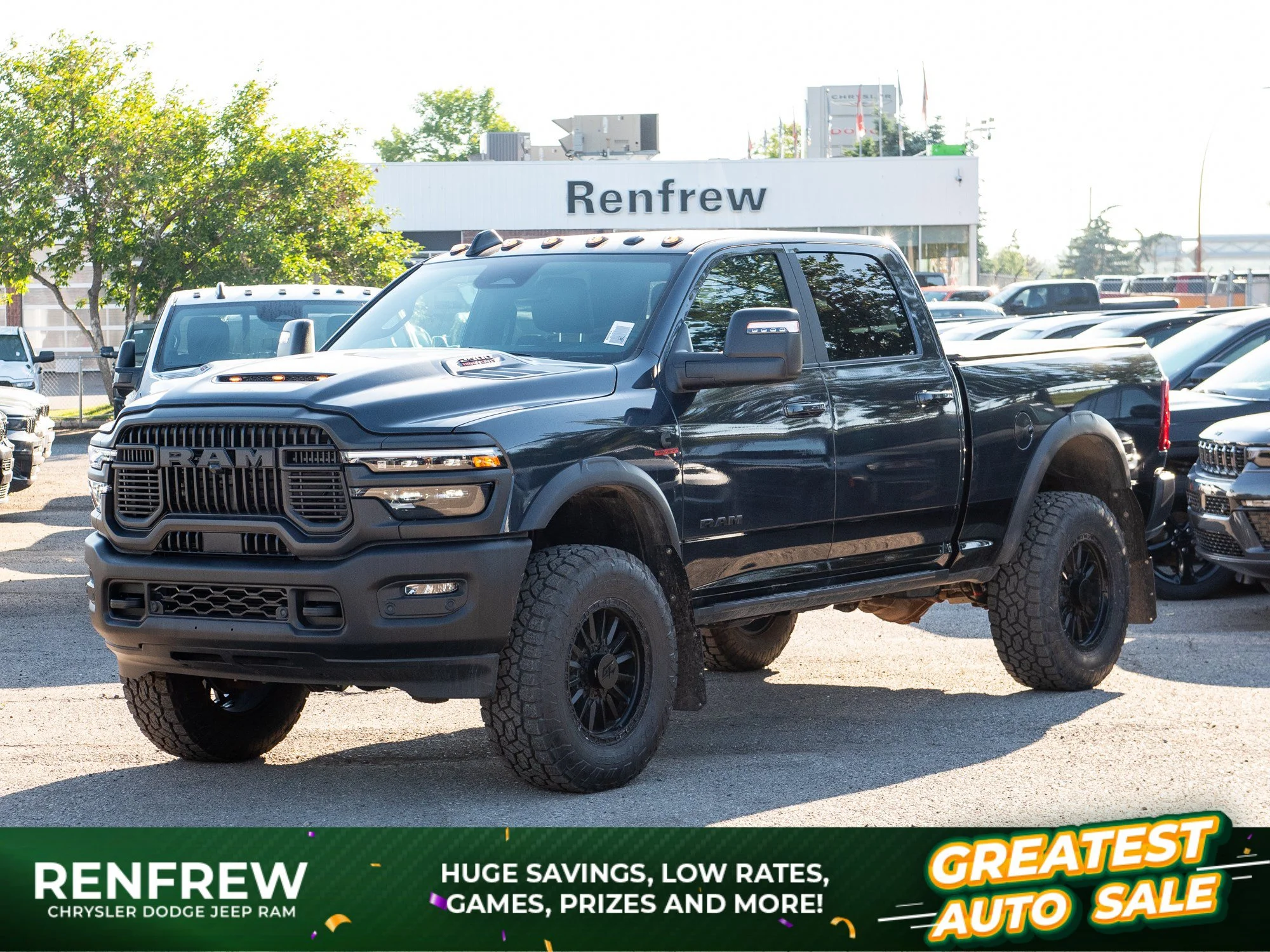 New 2026 Blue RAM Rebel*, 3 Inch Lift Kit, 37 Inch Tires, Trigger Industries MudFlaps image 1