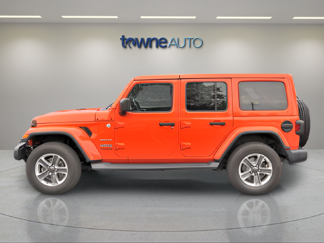 Used 2020 Orange Jeep Unlimited Sahara image 4