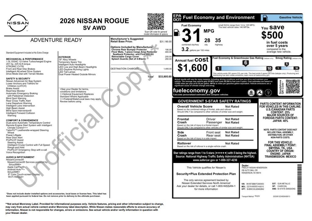 Used 2026 Gray Nissan SV image 2