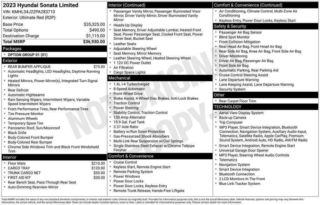 Used 2023 Red Hyundai Limited image 6