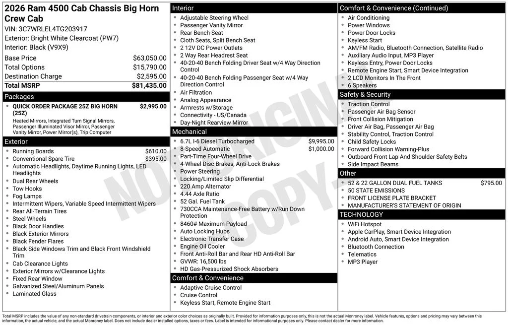 New 2026 Bright White Clear-Coat Exterior Paint RAM Tradesman image 6