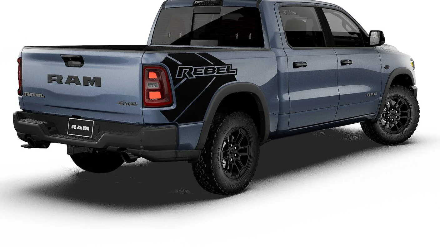 New 2027 Forged Blue Metallic Exterior Paint RAM Rebel image 2