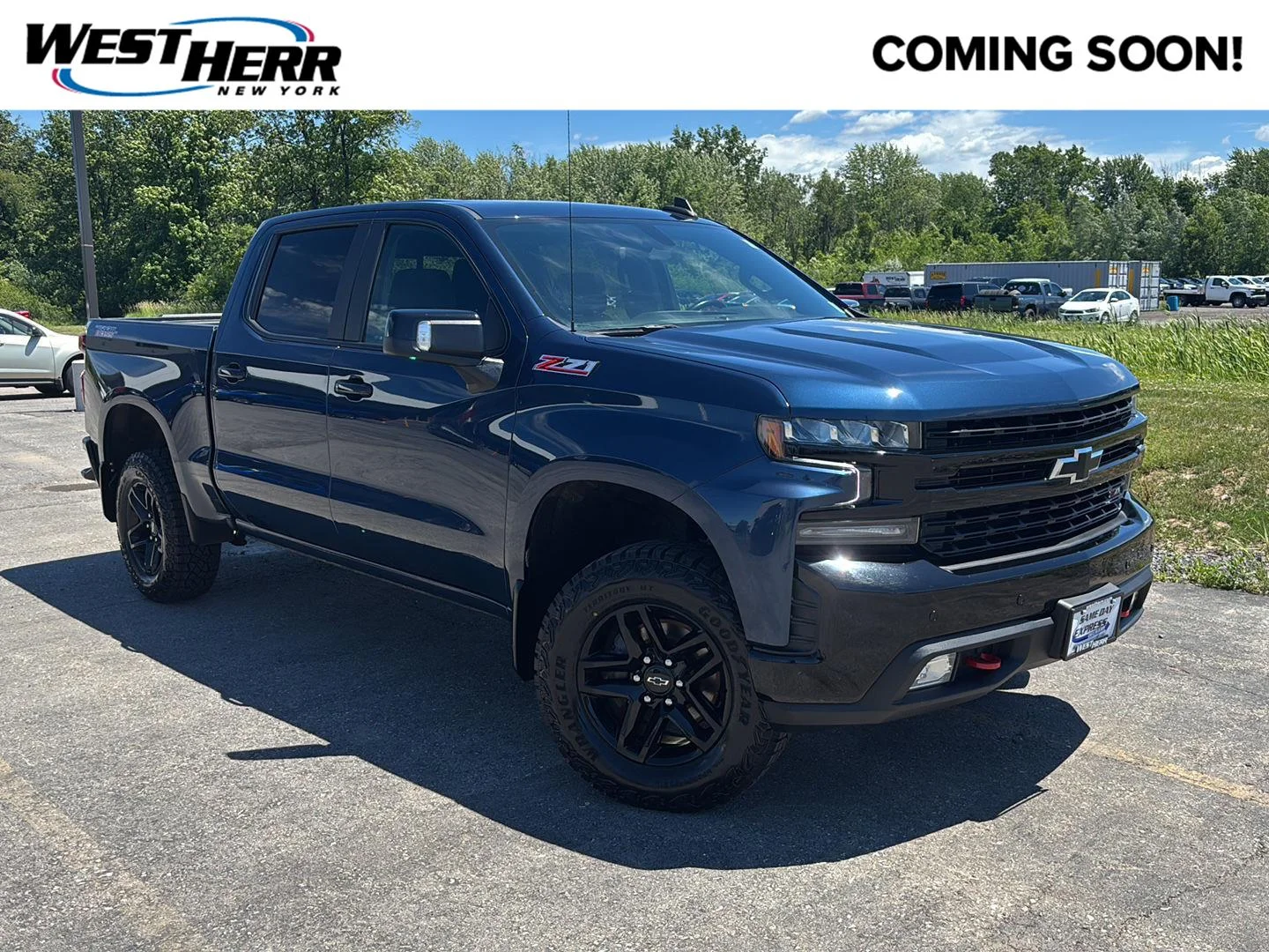 Used 2021 Northsky Blue Metallic Chevrolet LT Trail Boss image 1
