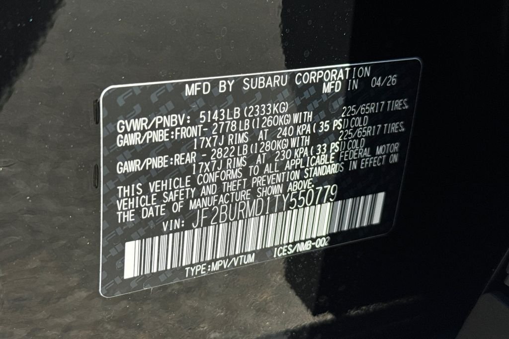 New 2026 CRYSTAL BLACK SILICA Subaru Wilderness image 38