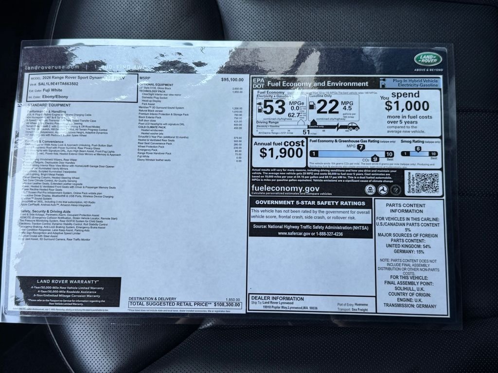 New 2026 Fuji White LAND ROVER Dynamic SE image 33