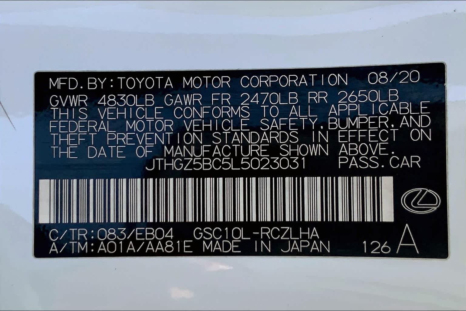 Used 2020 Ultra White Lexus F SPORT image 34