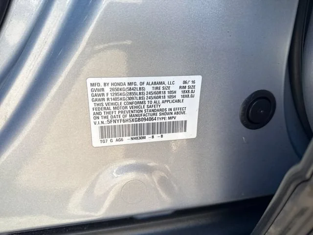 Used 2016 Lunar Silver Metallic Honda EX-L image 18