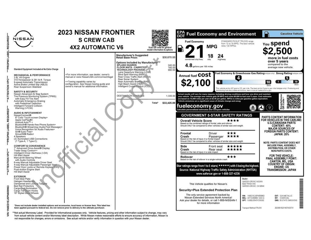 Used 2023 Gray Nissan S image 2
