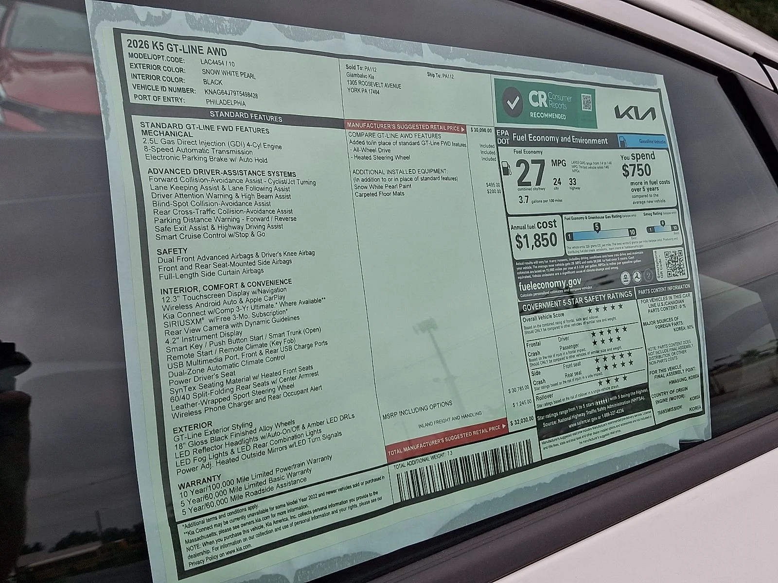 New 2026 White Kia GT-Line image 22