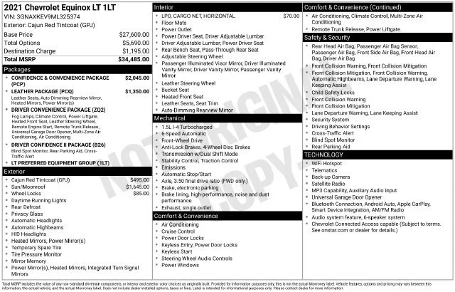 Used 2021 CAJUN RED TINTCOAT Chevrolet LT image 32