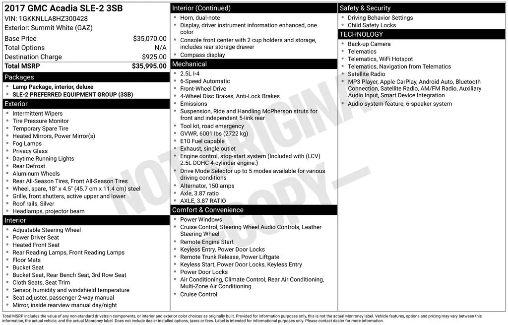 Used 2017 White GMC SLE-2 image 6