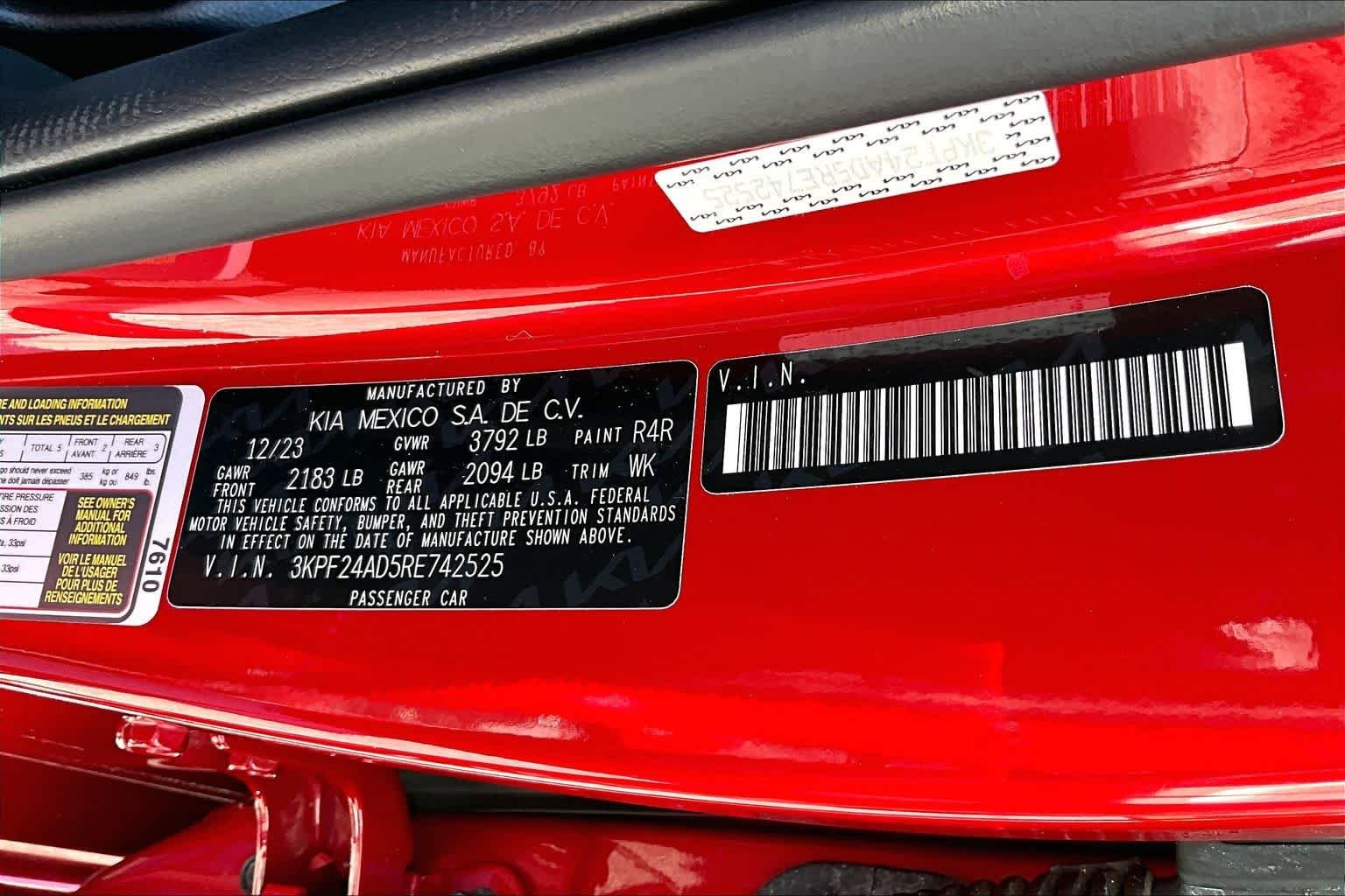 Used 2024 Currant Red Kia LXS image 36