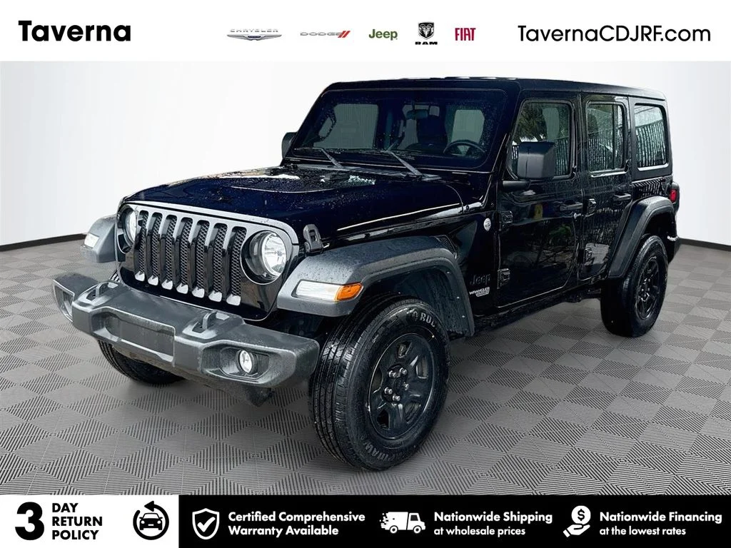 Used 2021 Black Jeep Unlimited Sport image 1