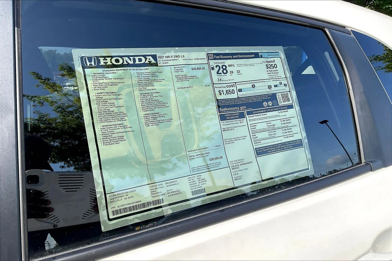 New 2027 Platinum White Pearl Honda LX image 20