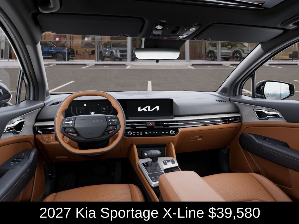 New 2027 Glacial White Pearl / Black Ro Kia X-Line image 14