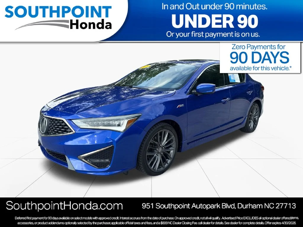 Used 2019 Apex Blue Pearl Acura Premium and A-SPEC Packages image 3