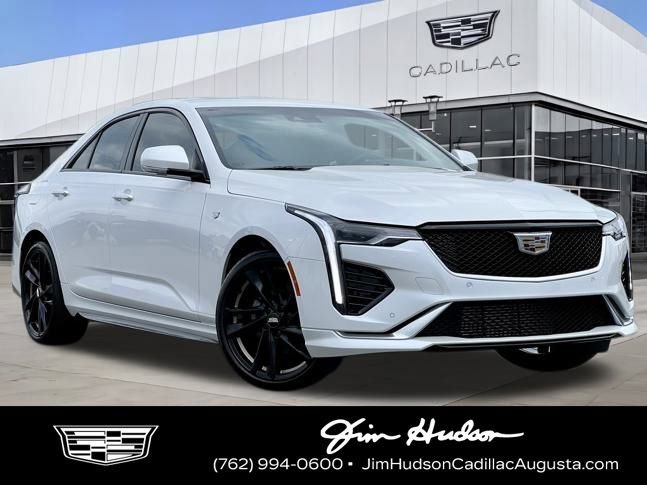 Crystal White Tricoat 2025 Cadillac CT4 Sport RWD Sedan Rear-Wheel Drive 8-Speed Automatic