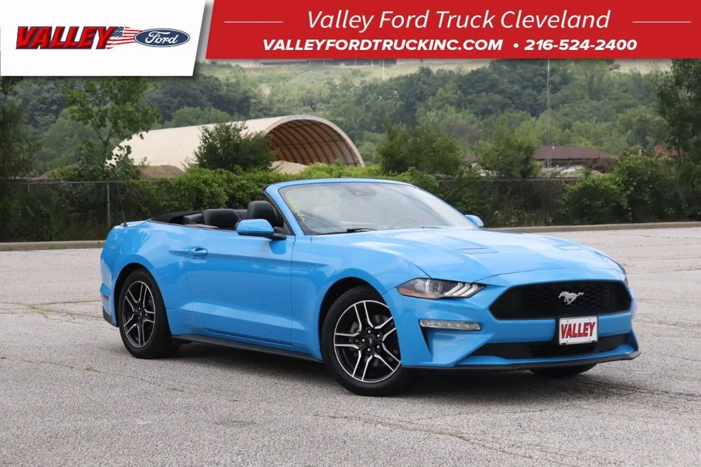 Used 2023 Grabber Blue Ford EcoBoost Premium Convertible image 1