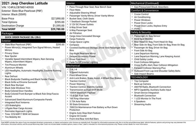 Used 2021 Blue Jeep Latitude image 29