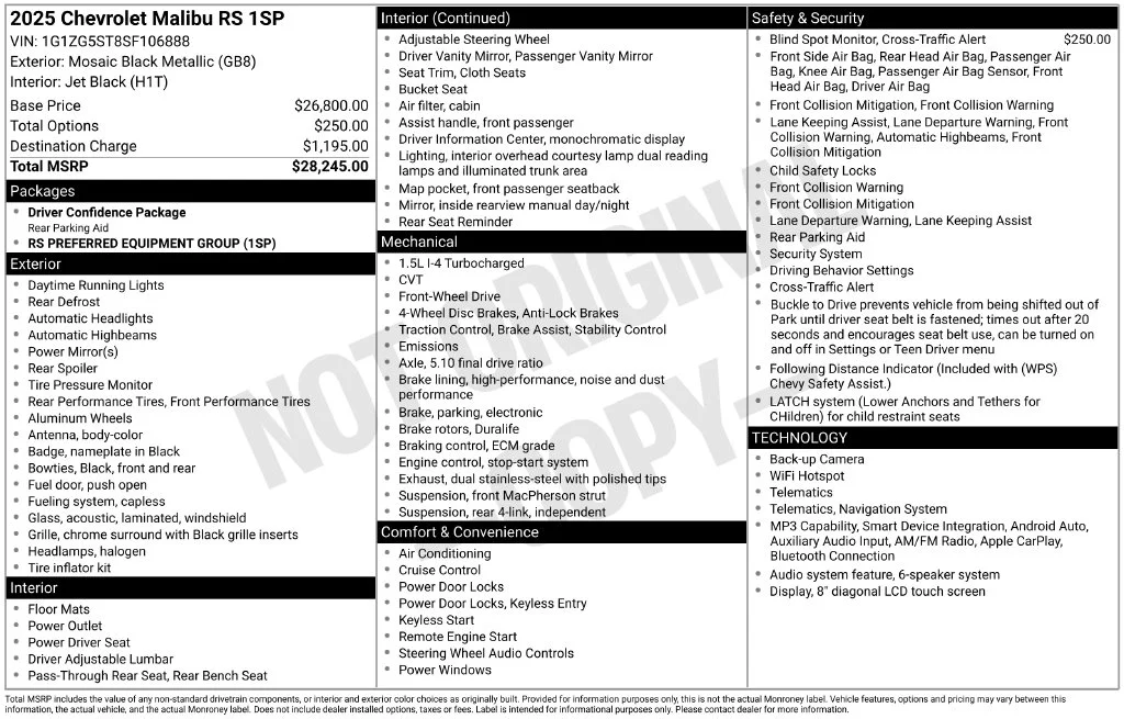 Used 2025 Black Metallic Chevrolet RS image 46