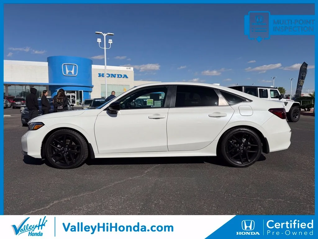 Certified Used 2025 Platinum White Pearl Honda 4D SPORT image 4