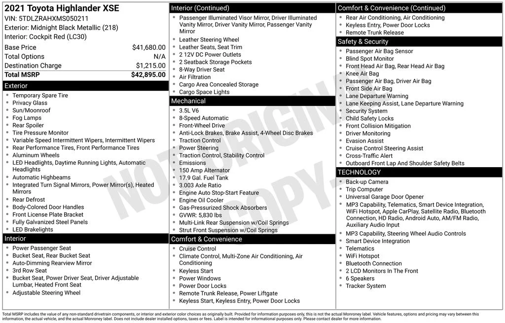 Used 2021 Black Toyota XSE image 37