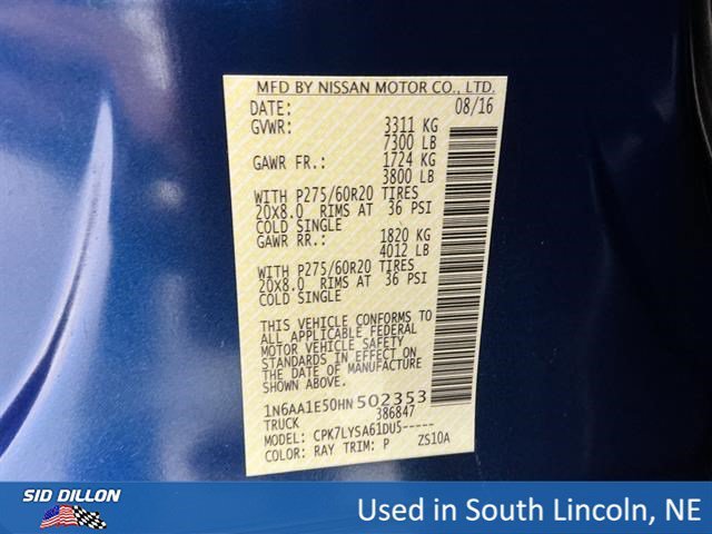 Used 2017 Deep Blue Pearl Nissan Platinum Reserve image 15