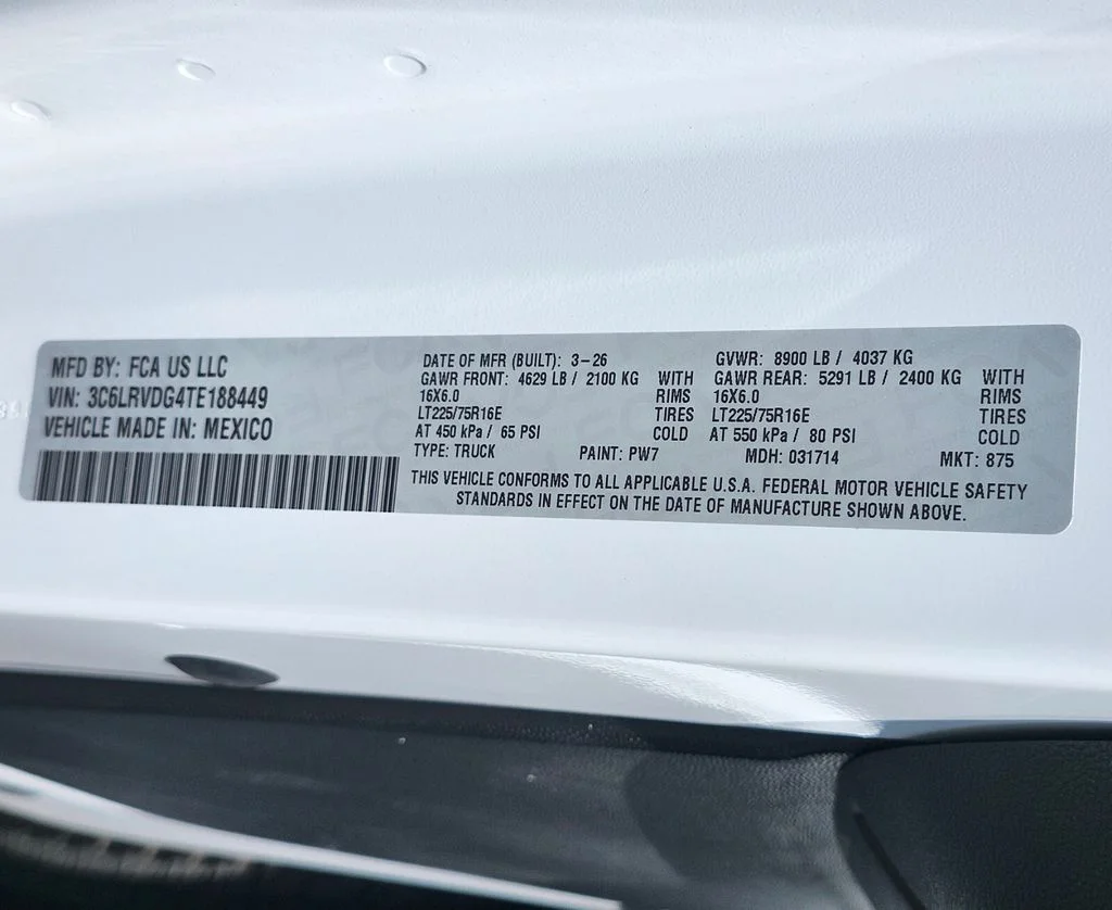 New 2026 Bright White Clearcoat RAM High Roof image 31