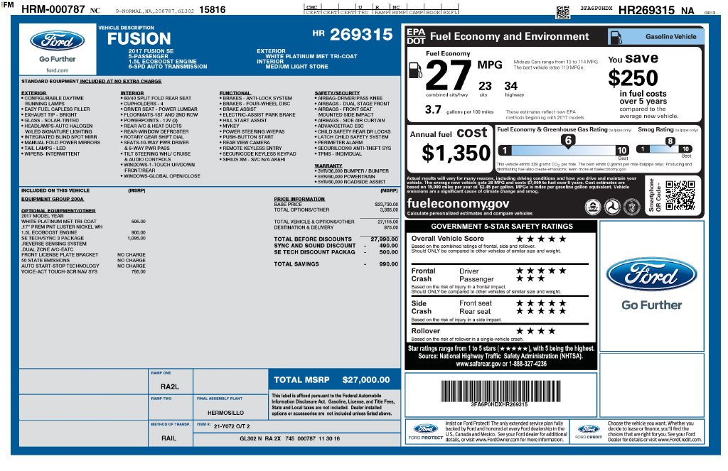 Used 2017 White Ford SE image 36