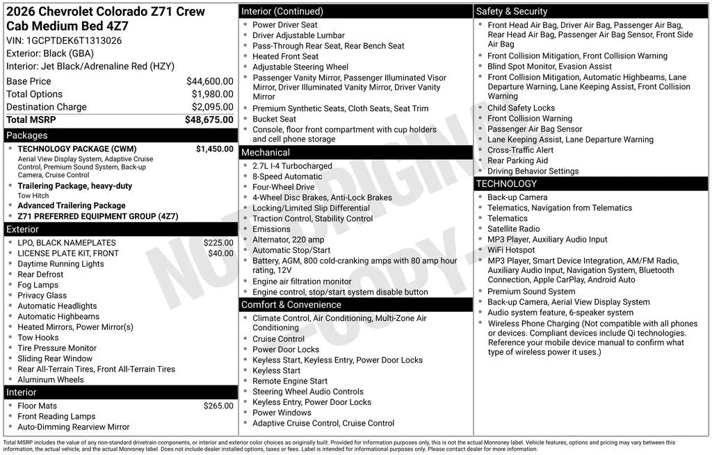 New 2026 Black Chevrolet Z71 image 2