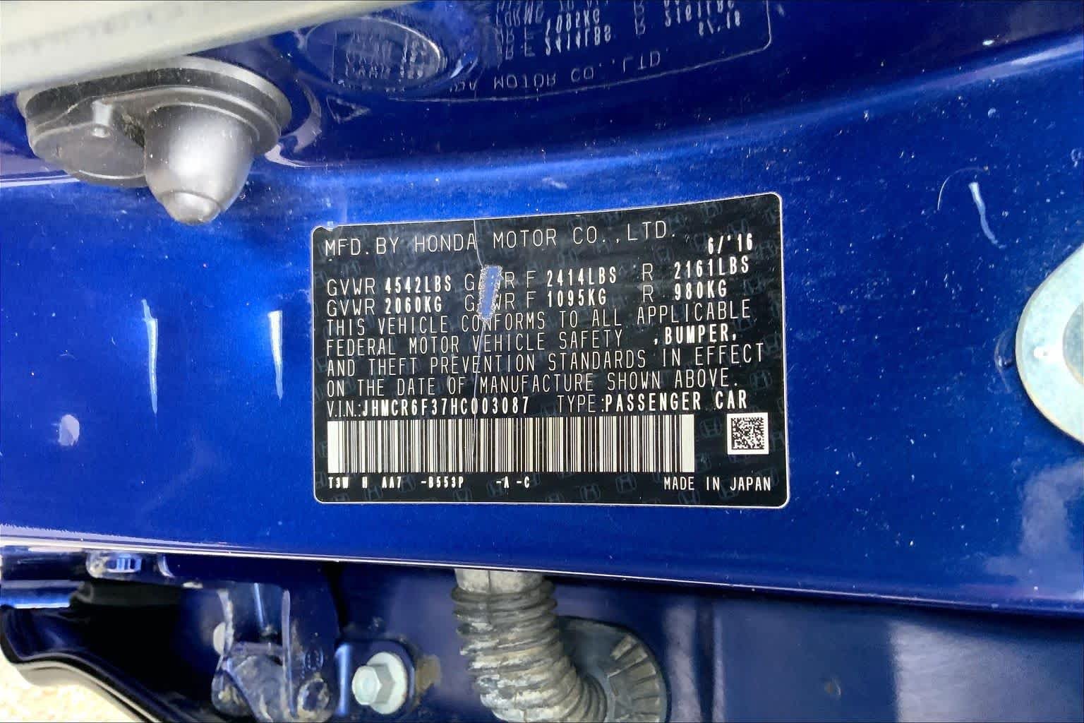 Used 2017 Blue Sky Metallic Honda  image 34