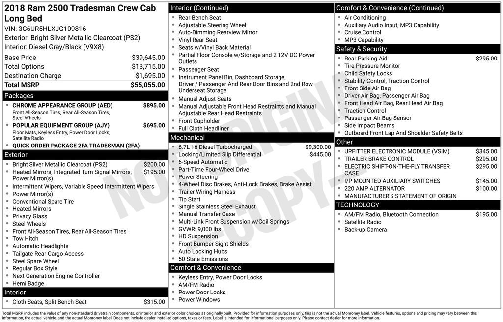 Used 2018 Bright Silver Clearcoat Metallic Ram Tradesman image 24
