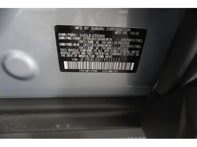 New 2026 ICE SILVER METALLIC Subaru Touring XT image 12