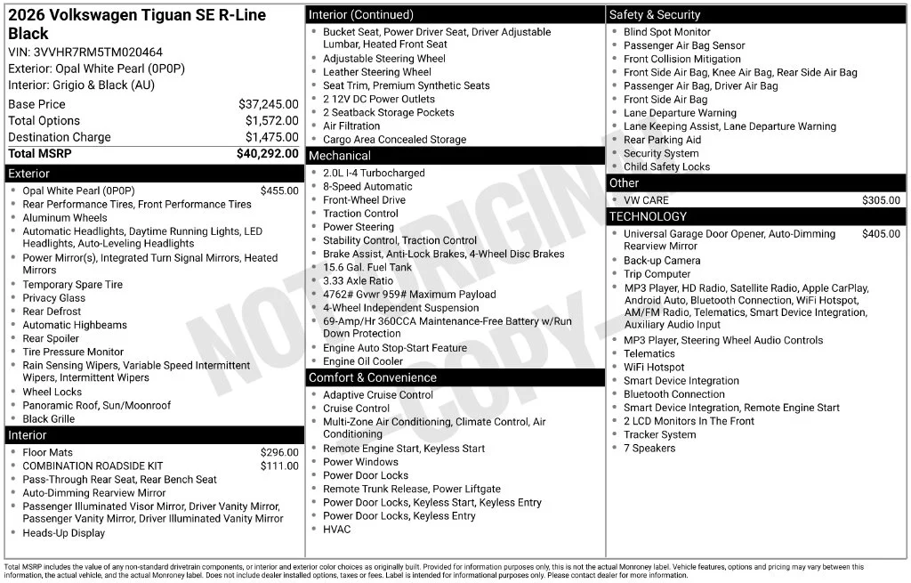 Used 2026 White Volkswagen SE R-Line Black image 6
