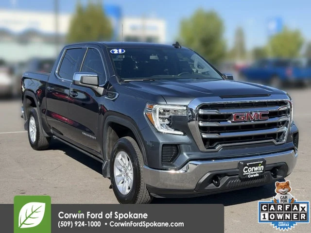 Used 2021 Dark Sky Metallic GMC SLE image 1