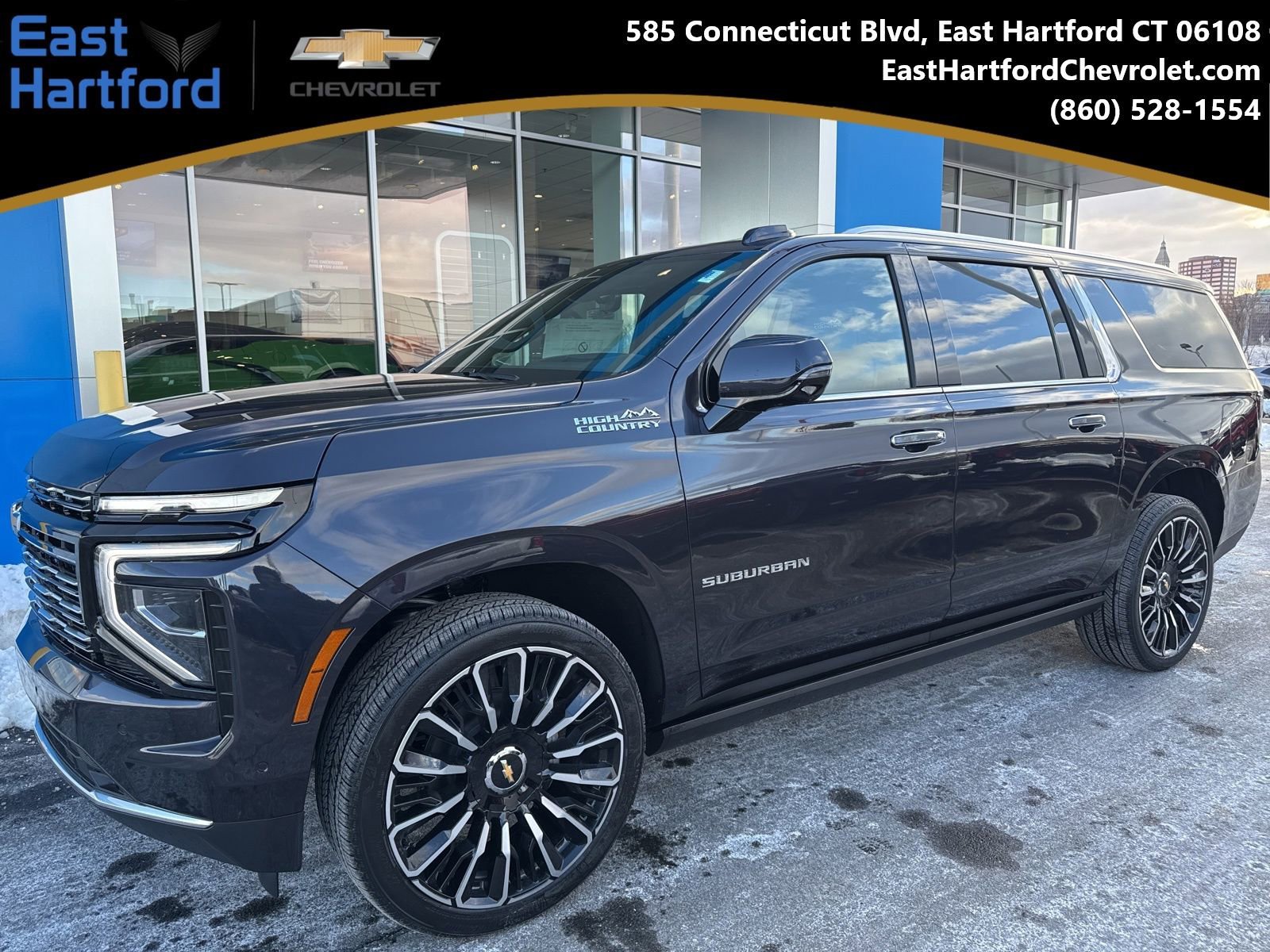 New 2026 Dark Ash Metallic Chevrolet High Country Deluxe with 24in Wheels - Panoramic Sunroof - Super Cruise - Technology & Entertainment image 1