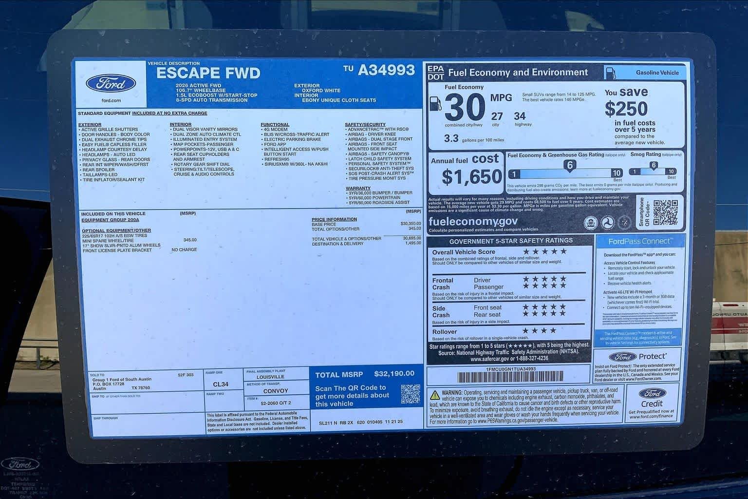 New 2026 Oxford White Ford Active® image 21