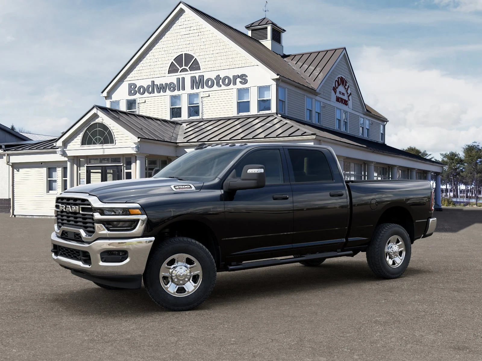 New 2026 Diamond Black Crystal Pearl-Coat Exterior Paint RAM Tradesman Crew Cab 4x4 6
