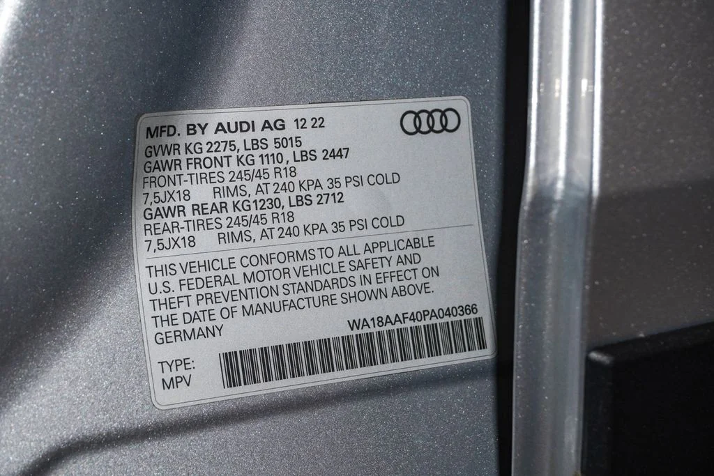 Used 2023 Florett Silver Metallic Audi 45 Premium Plus image 30